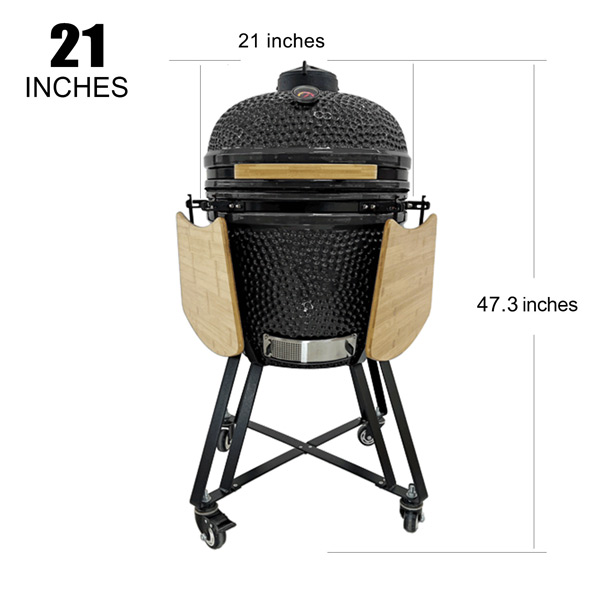 Large size 21 inch ceramic Kamado BBQ Grill factory supplier, egg kamado grill manufacturer (6)